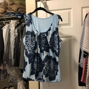 NY&Co light blue and navy print top
